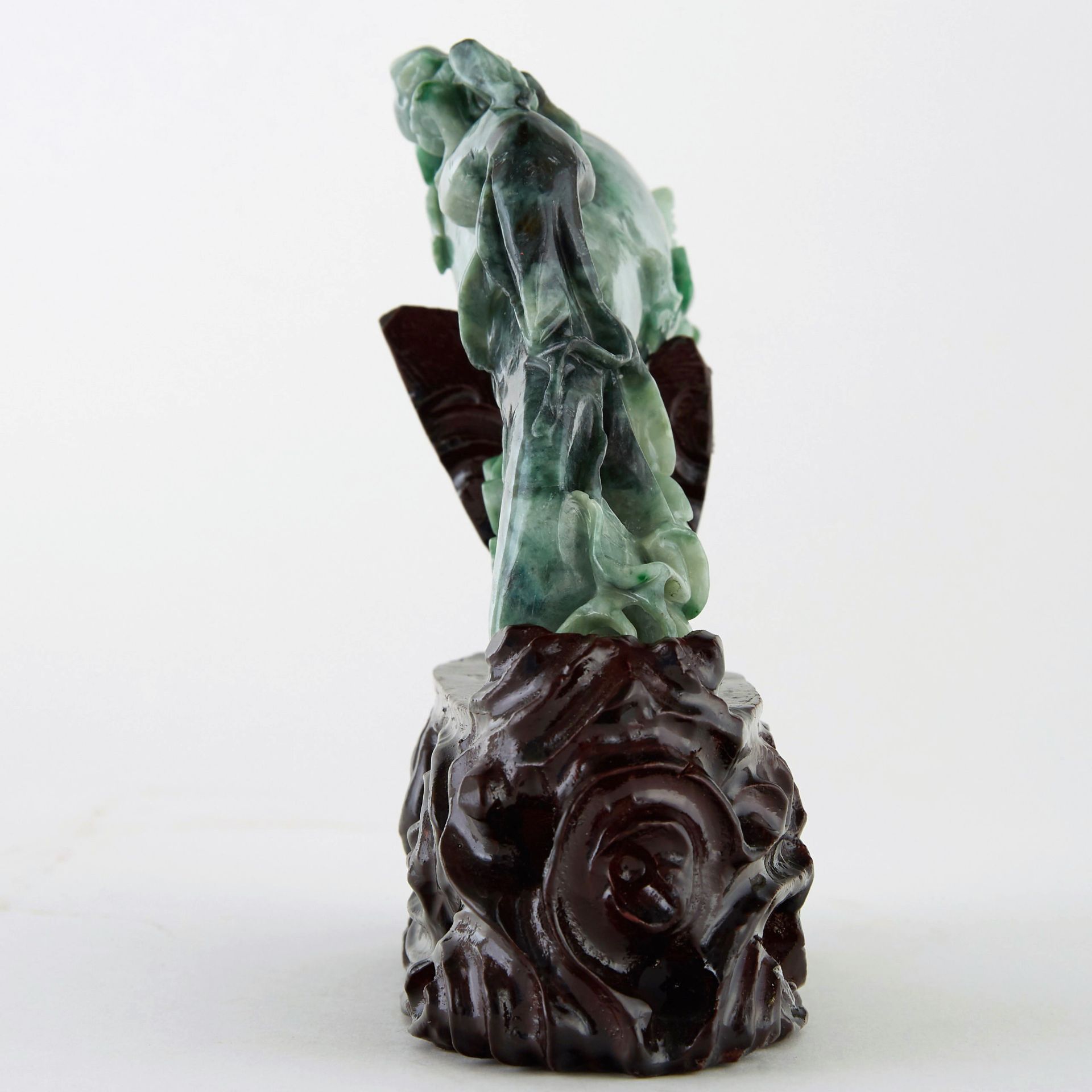 Large 20th c. Chinese Green Jade Carving Eggplant/Buddhas Hand - Image 4 of 5