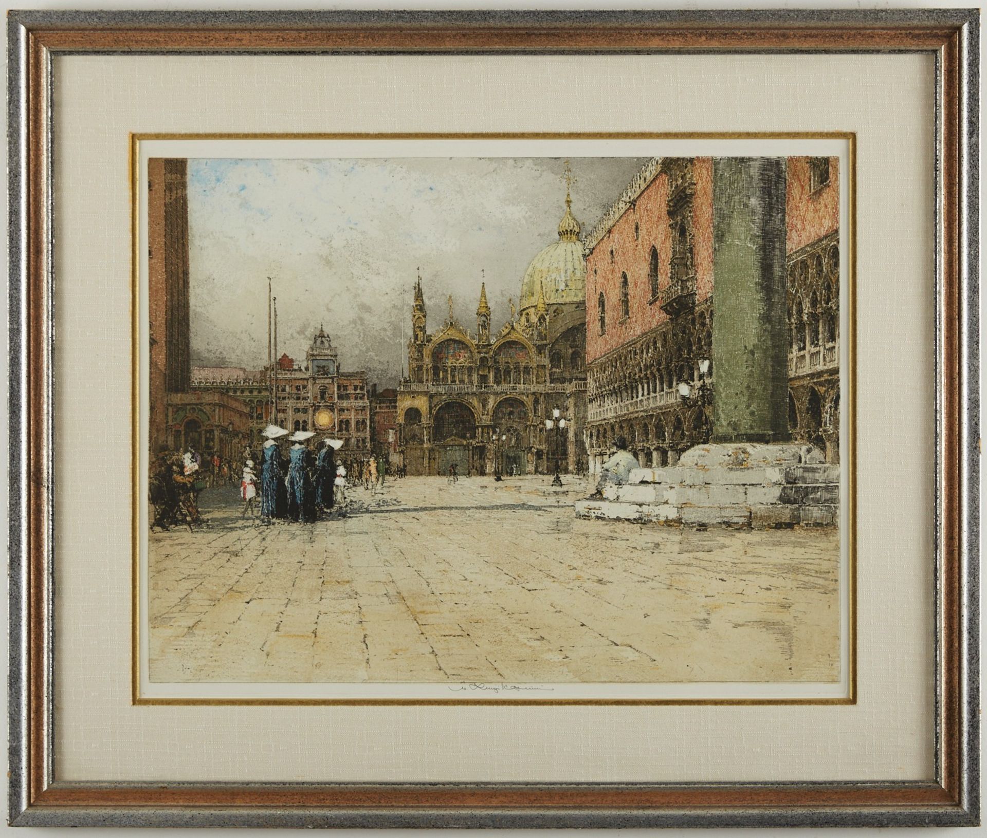 Luigi Kasimir Piazza San Marco Venice Etching - Bild 2 aus 3