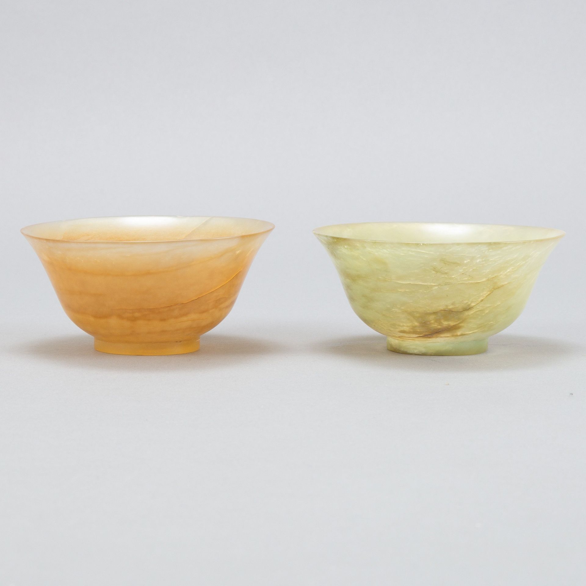 Pair of 20th c. Chinese Jade Bowls