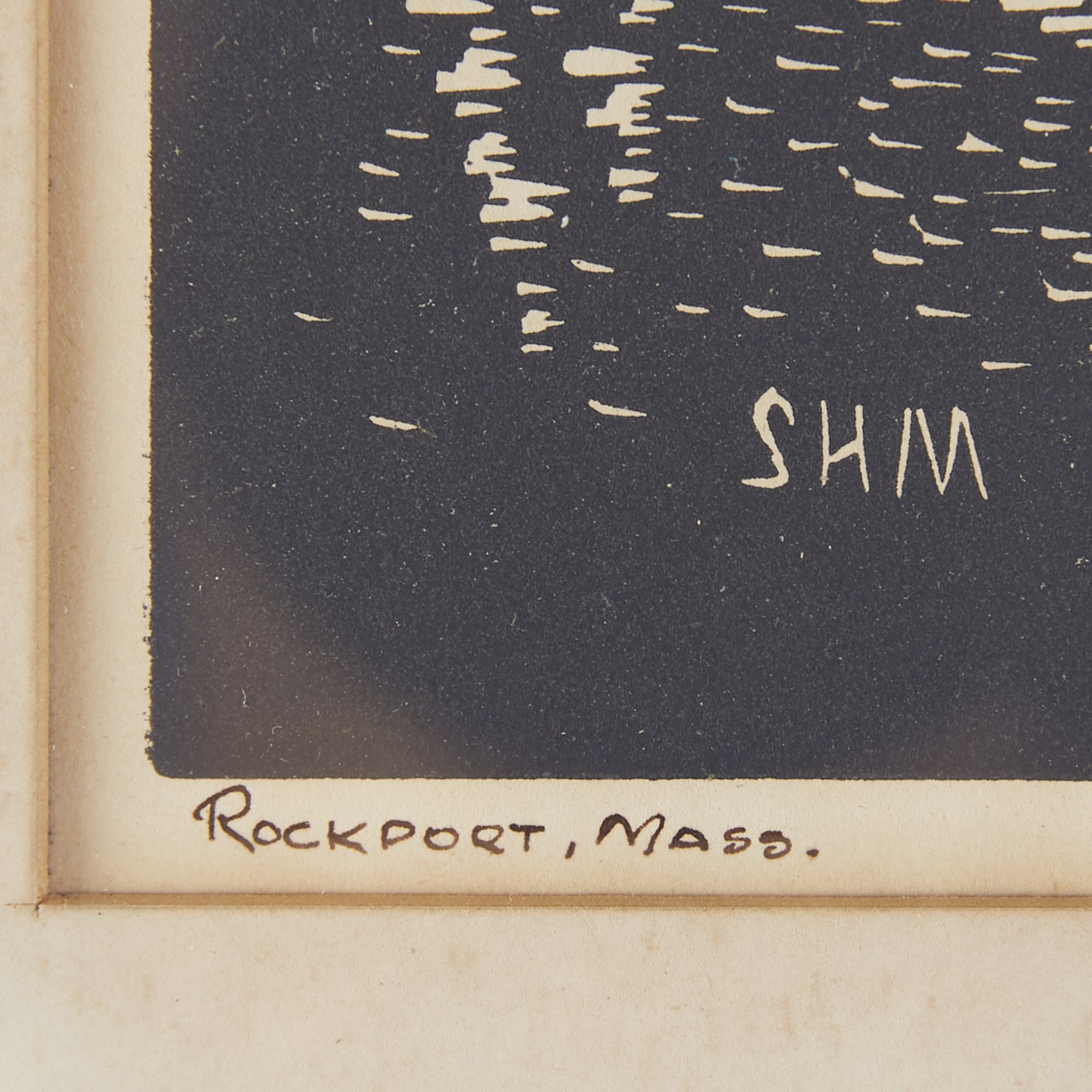 Deco Woodblock Print "Rockport Mass" SHM - Bild 3 aus 3