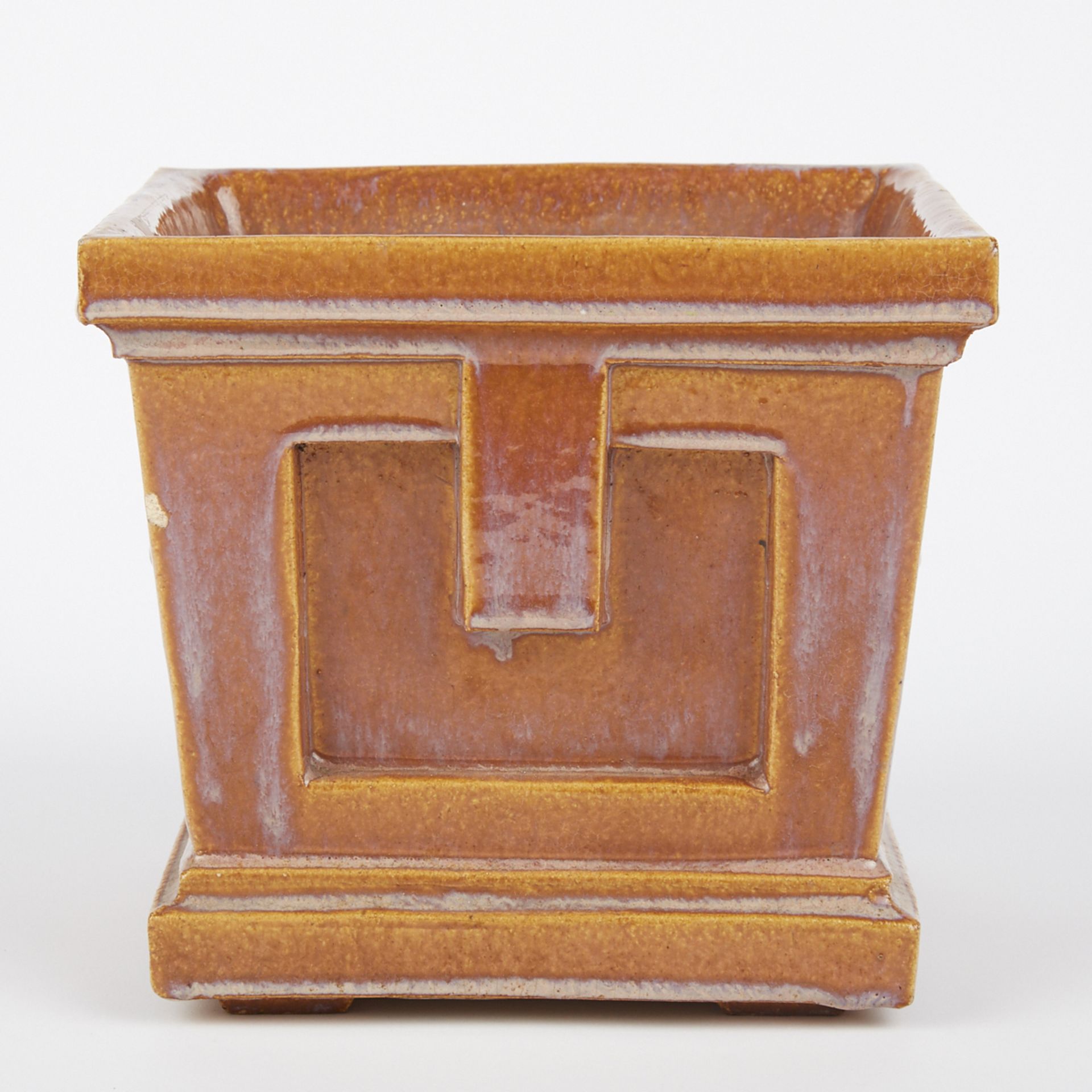 Prairie School Arts & Crafts Terracotta Square Planter - Image 3 of 7