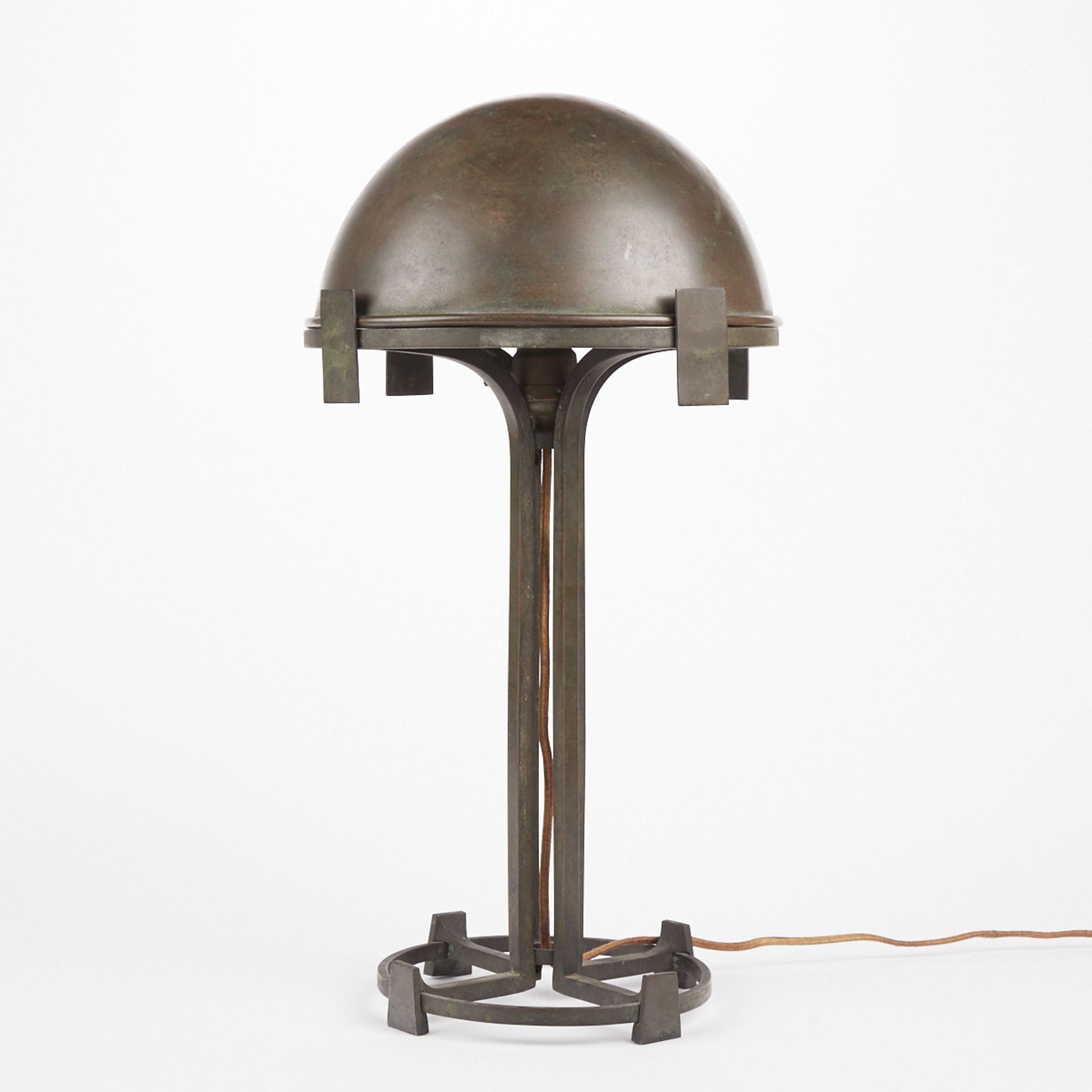 Early 20th c. Secessionist Dome Desk Lamp Mkd Germany - Image 3 of 7