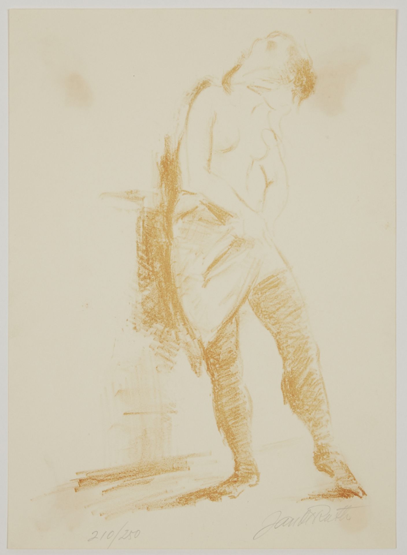 Jan de Ruth "Femme en Chemise" Lithograph