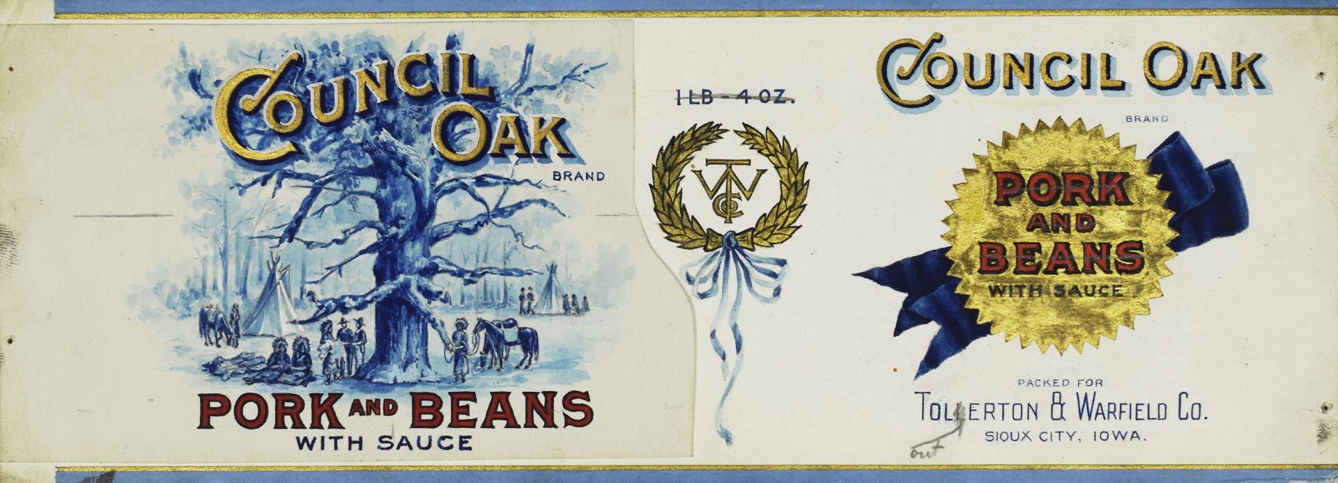 Original Art for Council Oak Pork & Beans Can Label
