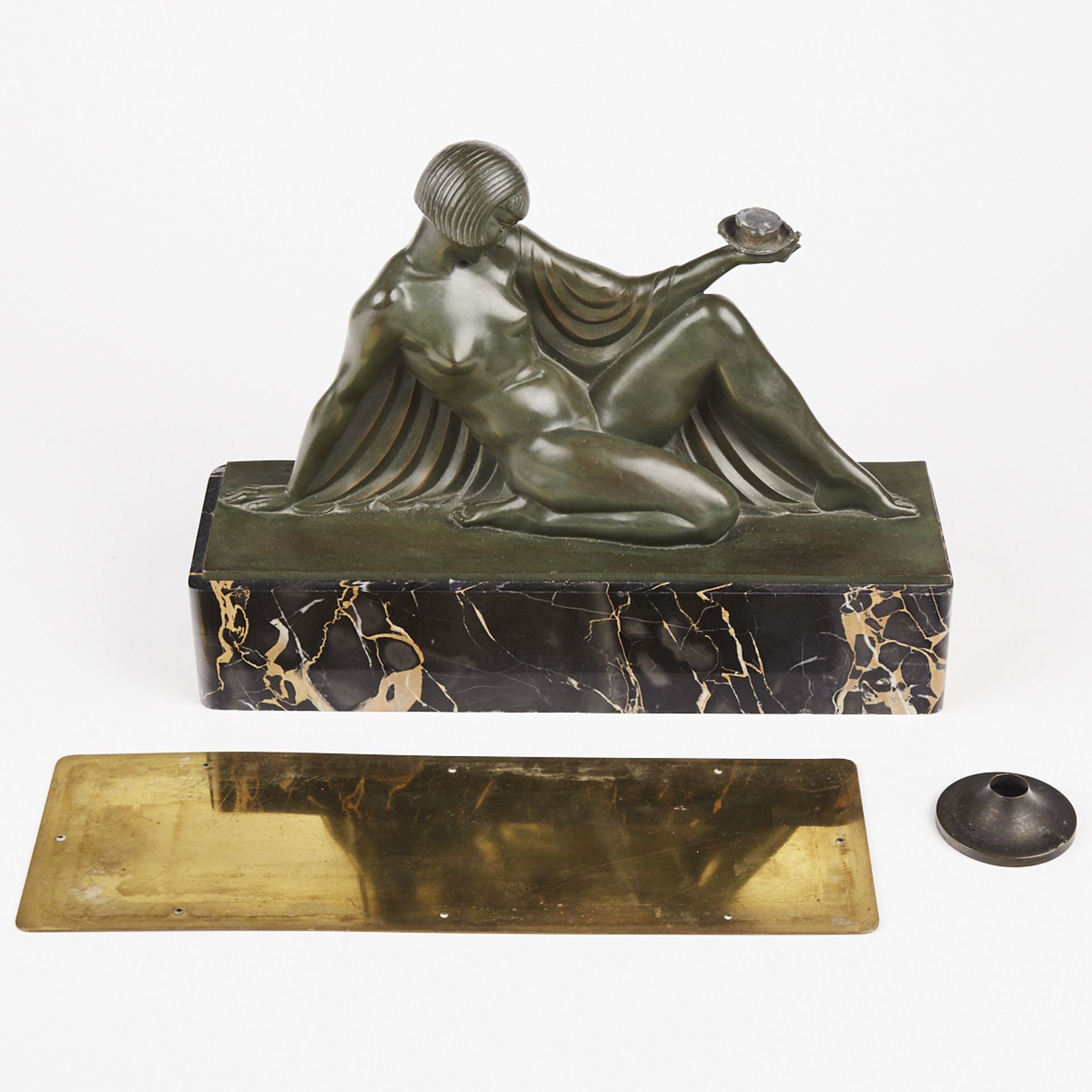 Raymonde Guerbe French Bronze Nude Lamp - Bild 6 aus 10