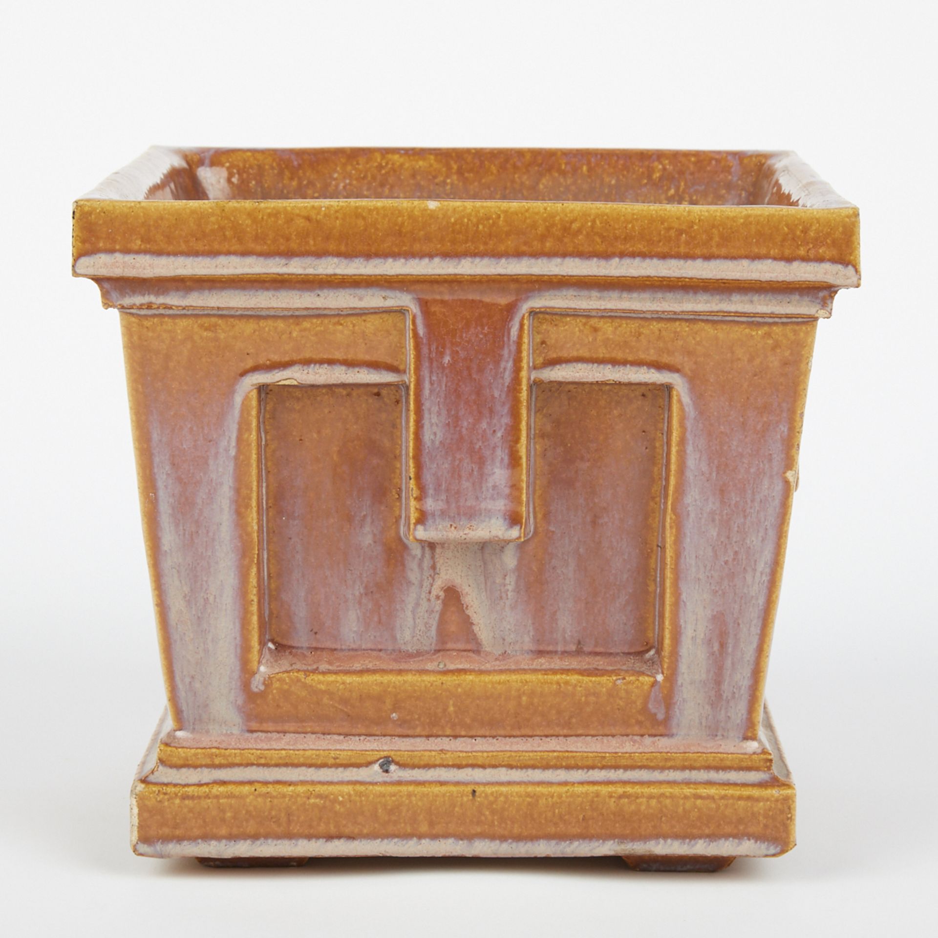 Prairie School Arts & Crafts Terracotta Square Planter - Image 5 of 7