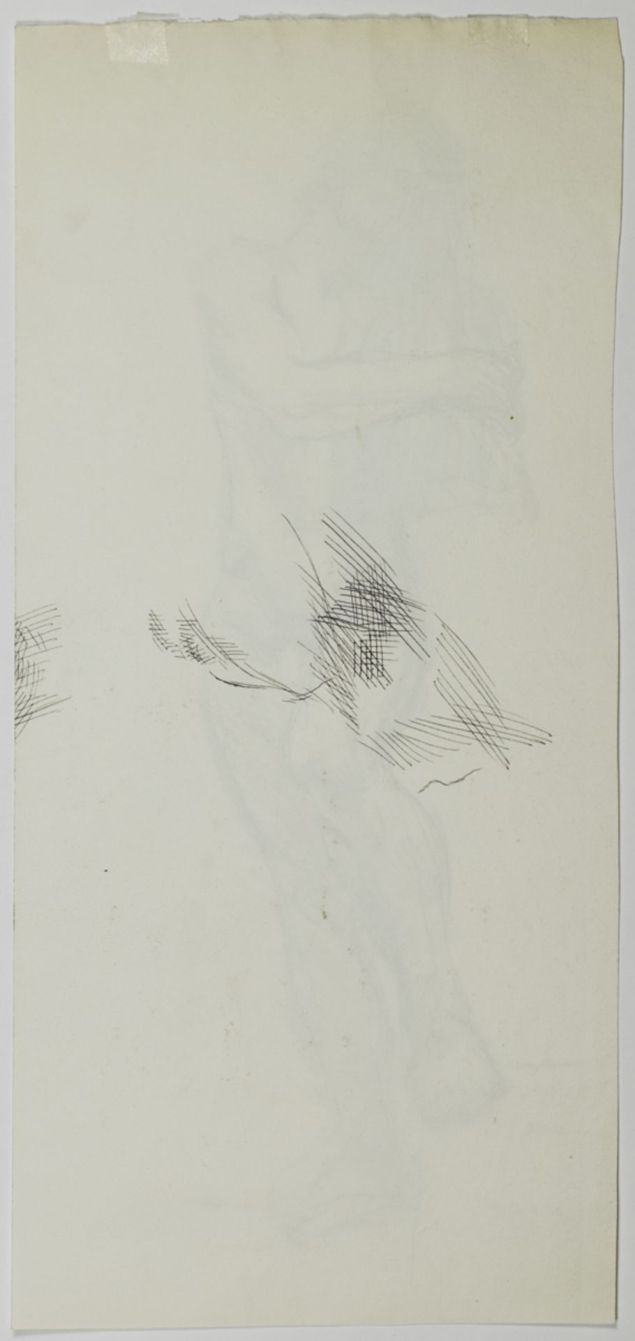 Paul Cadmus Standing Male Nude w/ Blue Cloth Crayon on Paper - Bild 4 aus 4