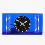 Waltham Co. Art Deco Blue Glass Electric Clock