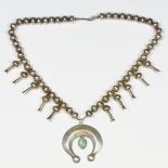 Navajo Sterling Silver Squash Blossom Necklace