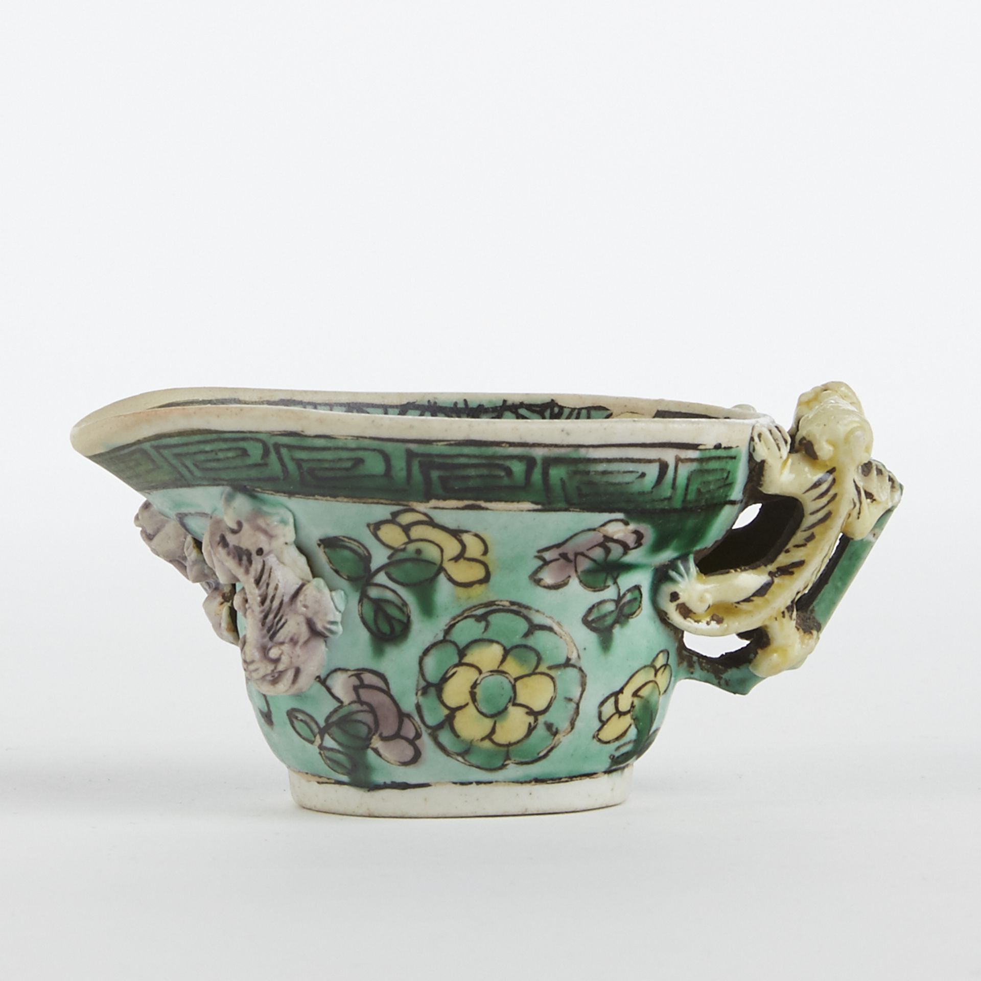 Chinese Kangxi Biscuit Glazed Porcelain Sauce Boat - Image 4 of 8