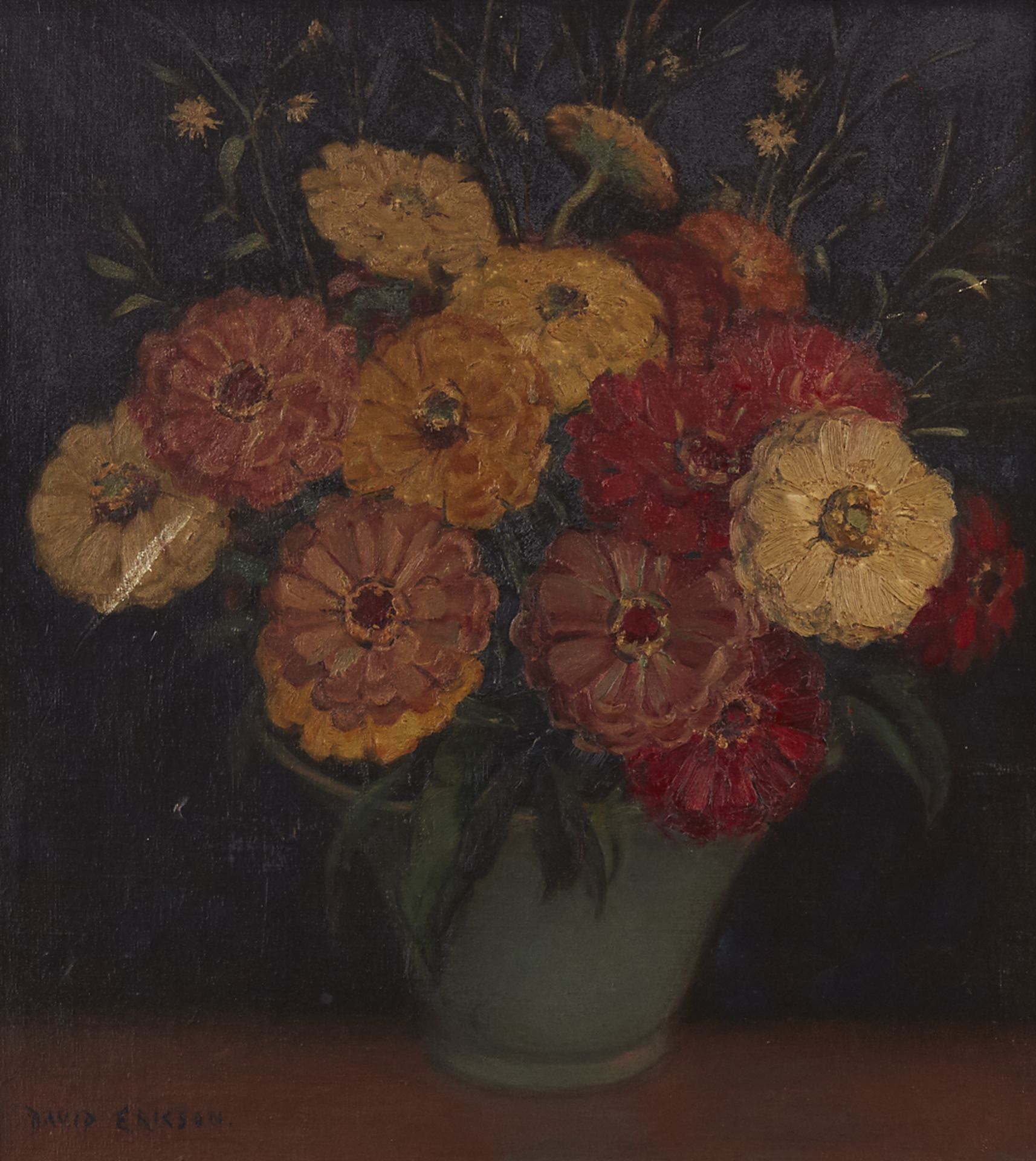 David Ericson Floral Still Life Painting on Board