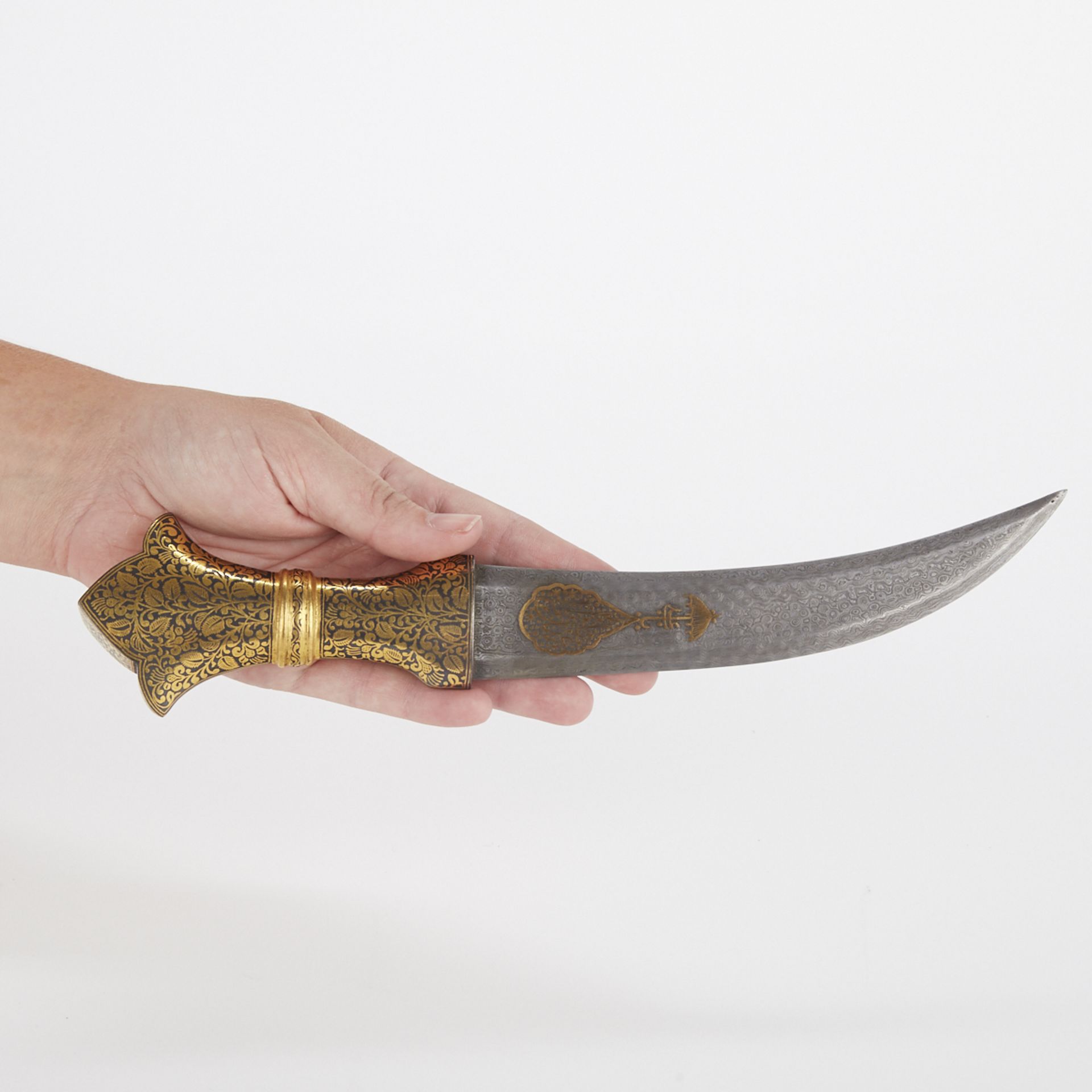 Indian Jambiya Knife with Inlaid Parasol Inscription - Image 5 of 7