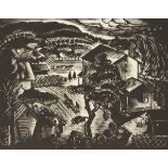 Alexander Masley Deco Era Wood Engraving "Pleasant Valley"