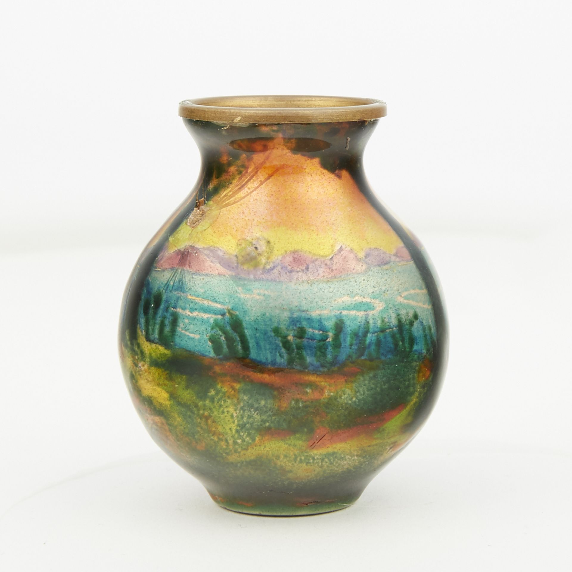 Borval Enamelware Metal Vase - Image 4 of 8