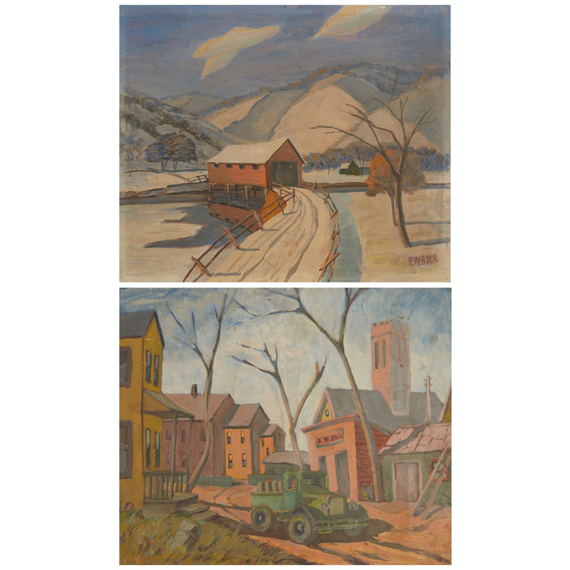 F. W. Bock Double Painting on Board