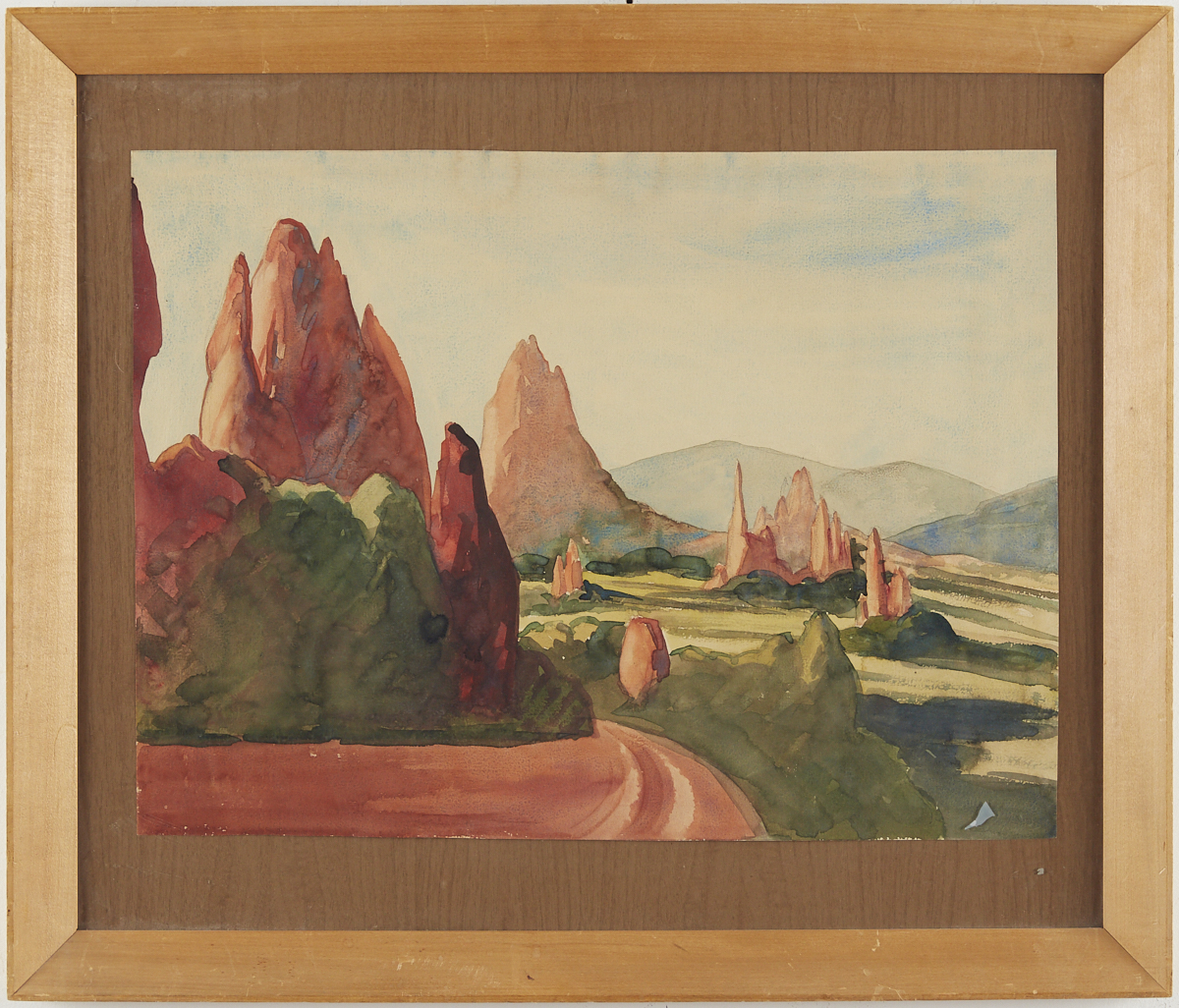 T. Van Voorhees Landscape Watercolor Painting - Image 2 of 2
