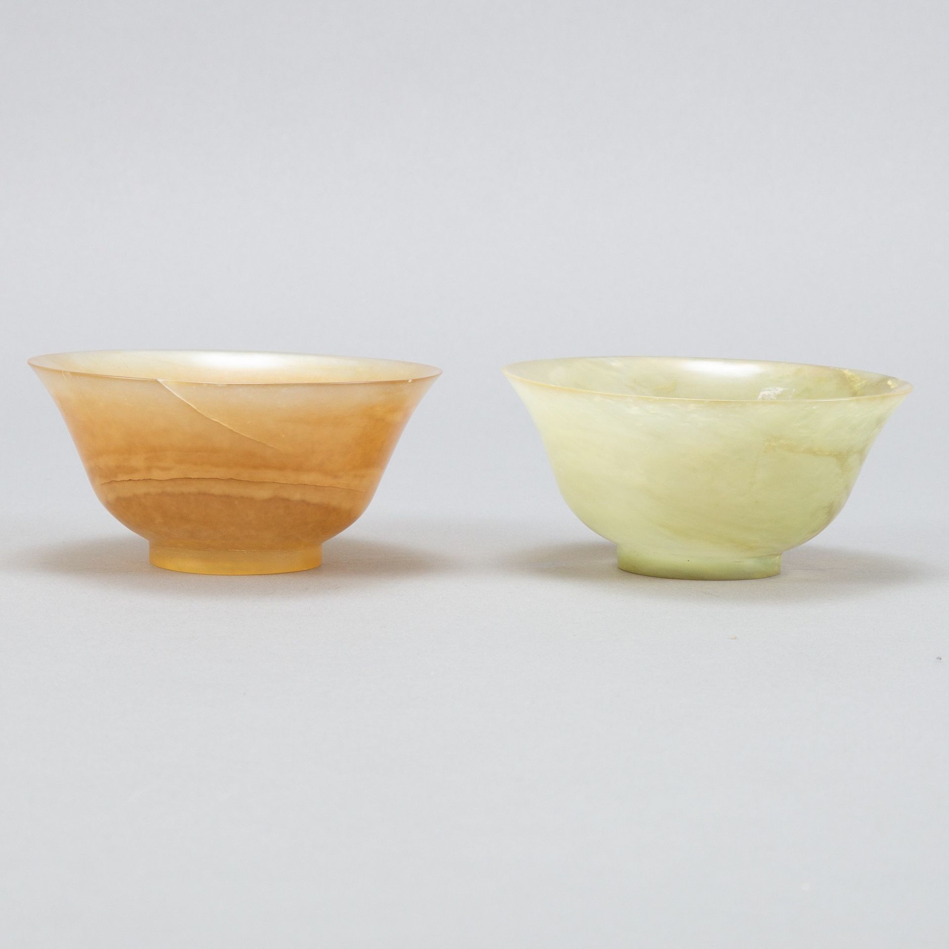 Pair of 20th c. Chinese Jade Bowls - Image 3 of 3