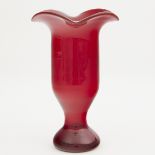 Blenko Hand Made Red "Tulip" Art Glass Vase 1958-61