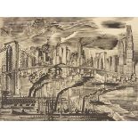 Deco Era Wood Engraving "Lower Manhattan" Kravchenko