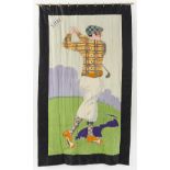 Parisian Artcraft NYC Art Deco Silk Portiere of Golfer 78 inch