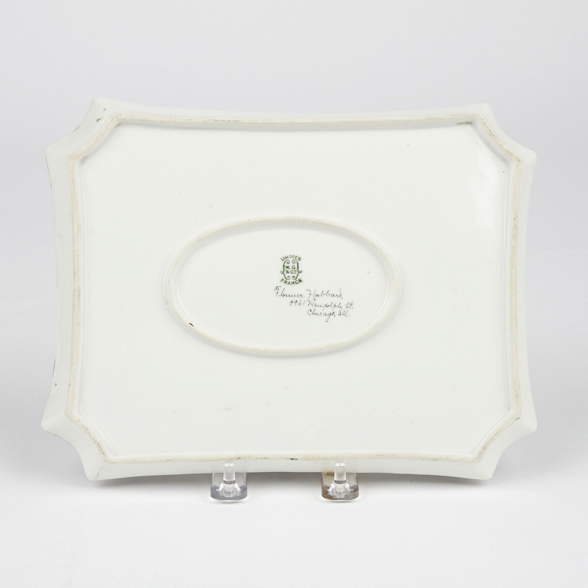 Florence Hubbard Chicago Arts + Crafts French Porcelain Tray - Image 3 of 6