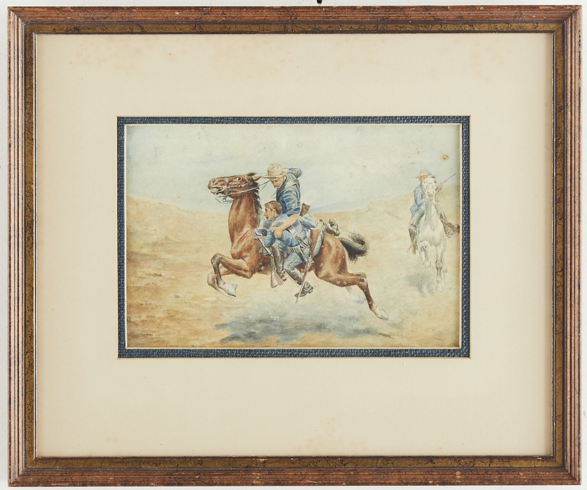 Charles Stephens American Early 20th c Western Cowboys Watercolor - Bild 2 aus 3