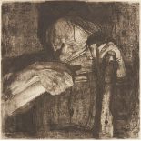 Kathe Kollwitz "Whetting the Scythe" Etching & Drypoint