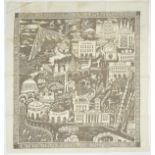 1933 Chicago World's Fair Silkscreen Card Table Cloth