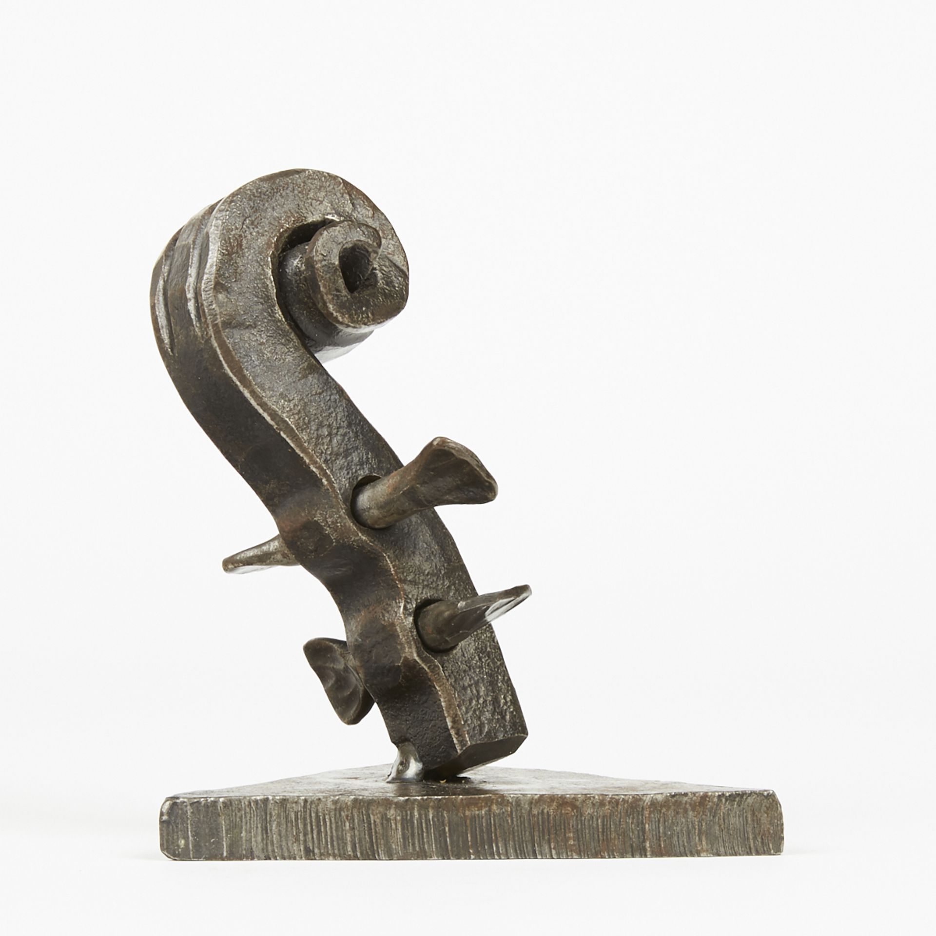 L. Cooper Violin Scroll Hand Wrought Iron Metal Sculpture - Bild 3 aus 7