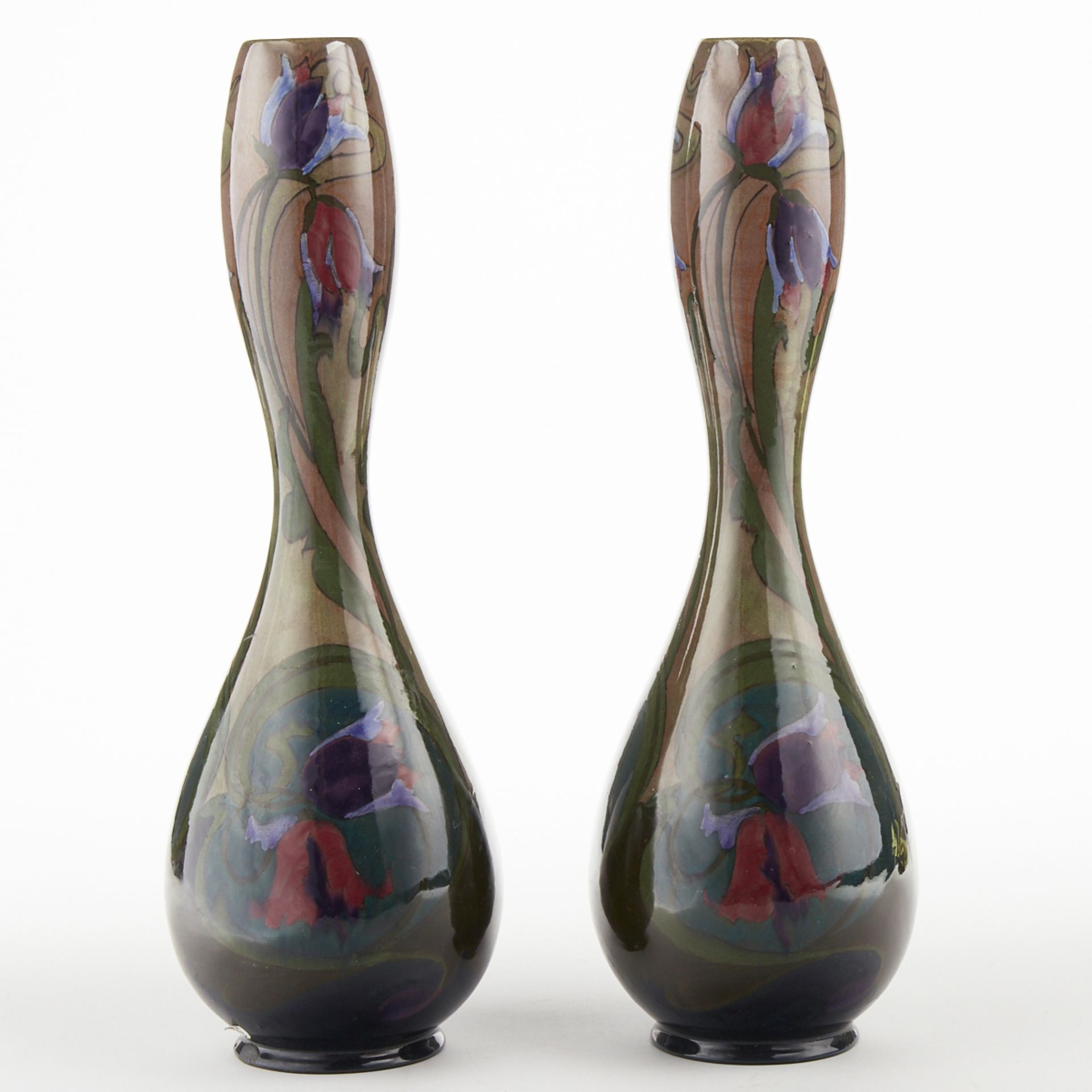 Zuid Holland Gouda Pottery Dutch Art Nouveau Floral Vases - Image 2 of 6