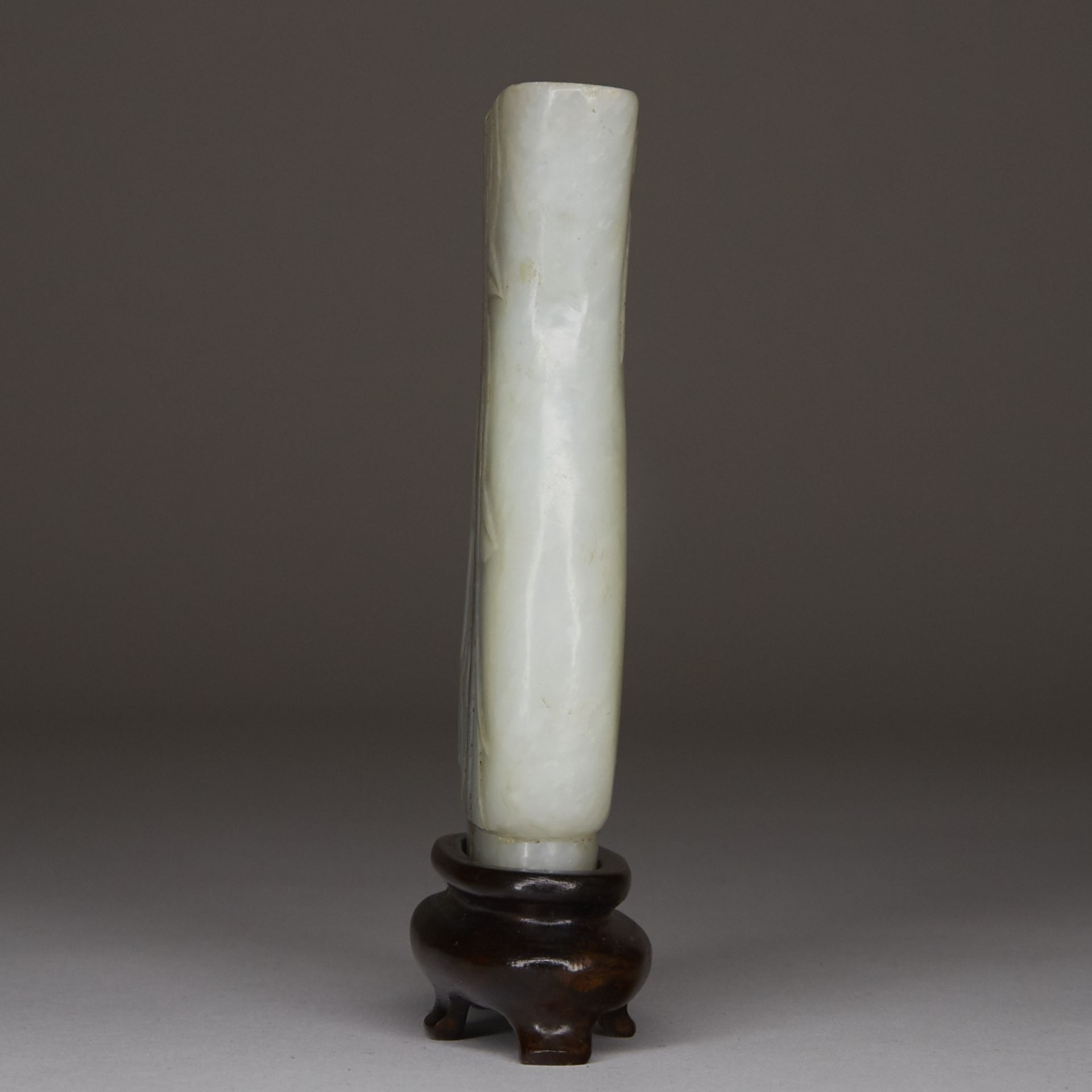 Antique Chinese Carved Jade w/ Stand - Image 3 of 5