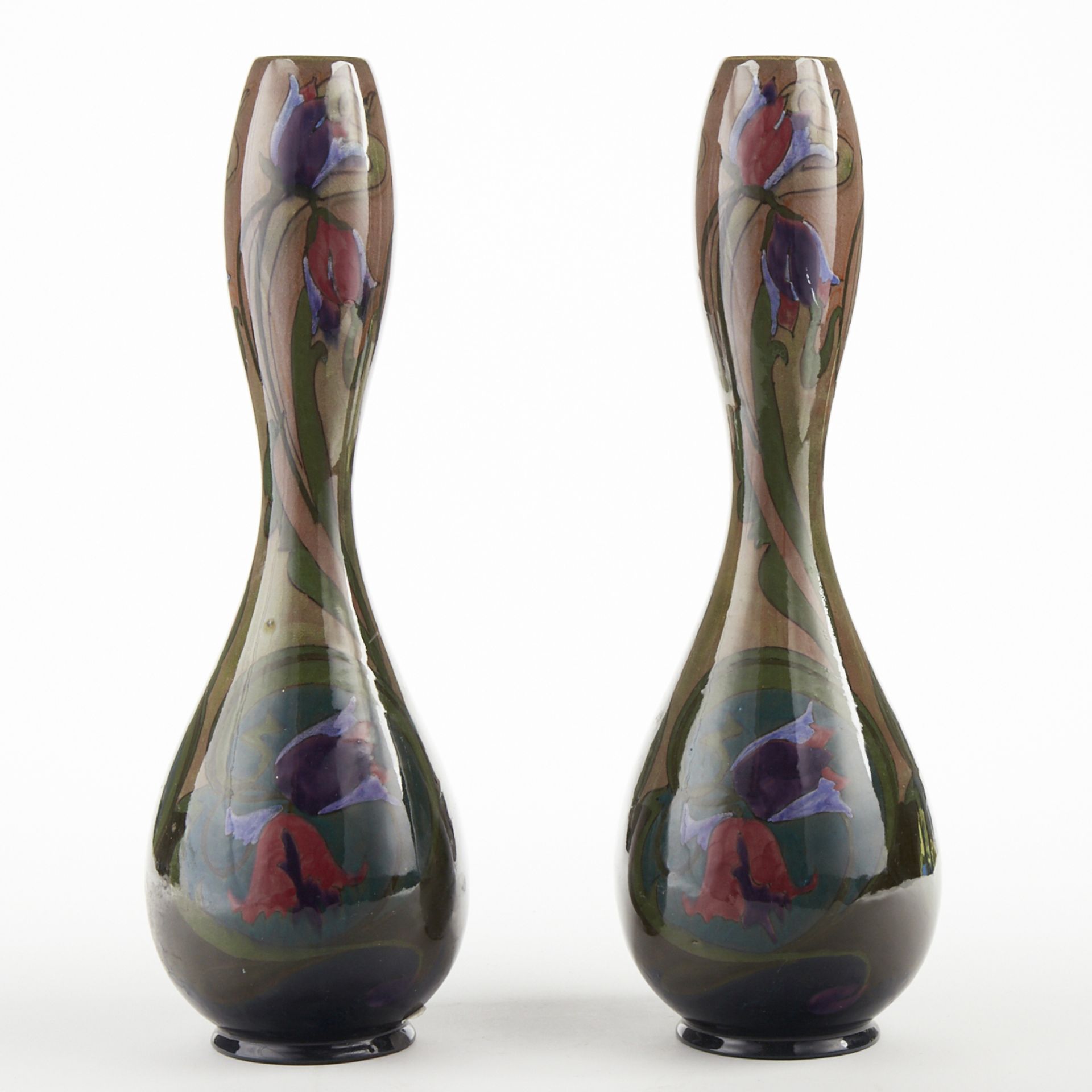 Zuid Holland Gouda Pottery Dutch Art Nouveau Floral Vases - Image 4 of 6