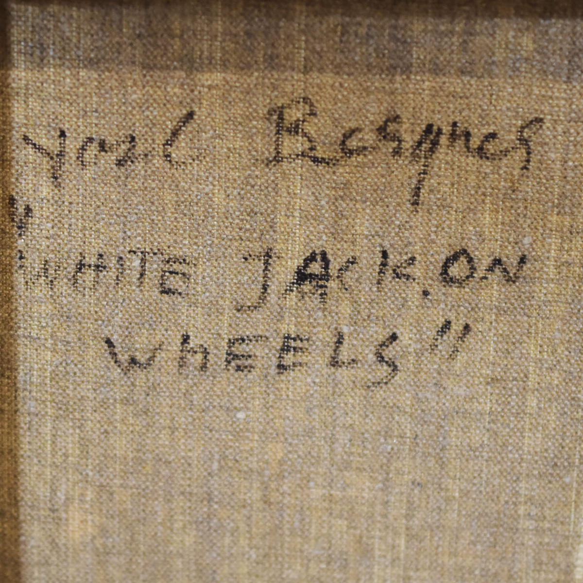 Yosl Bergner "White Jack on Wheels" Oil on Canvas - Image 5 of 5