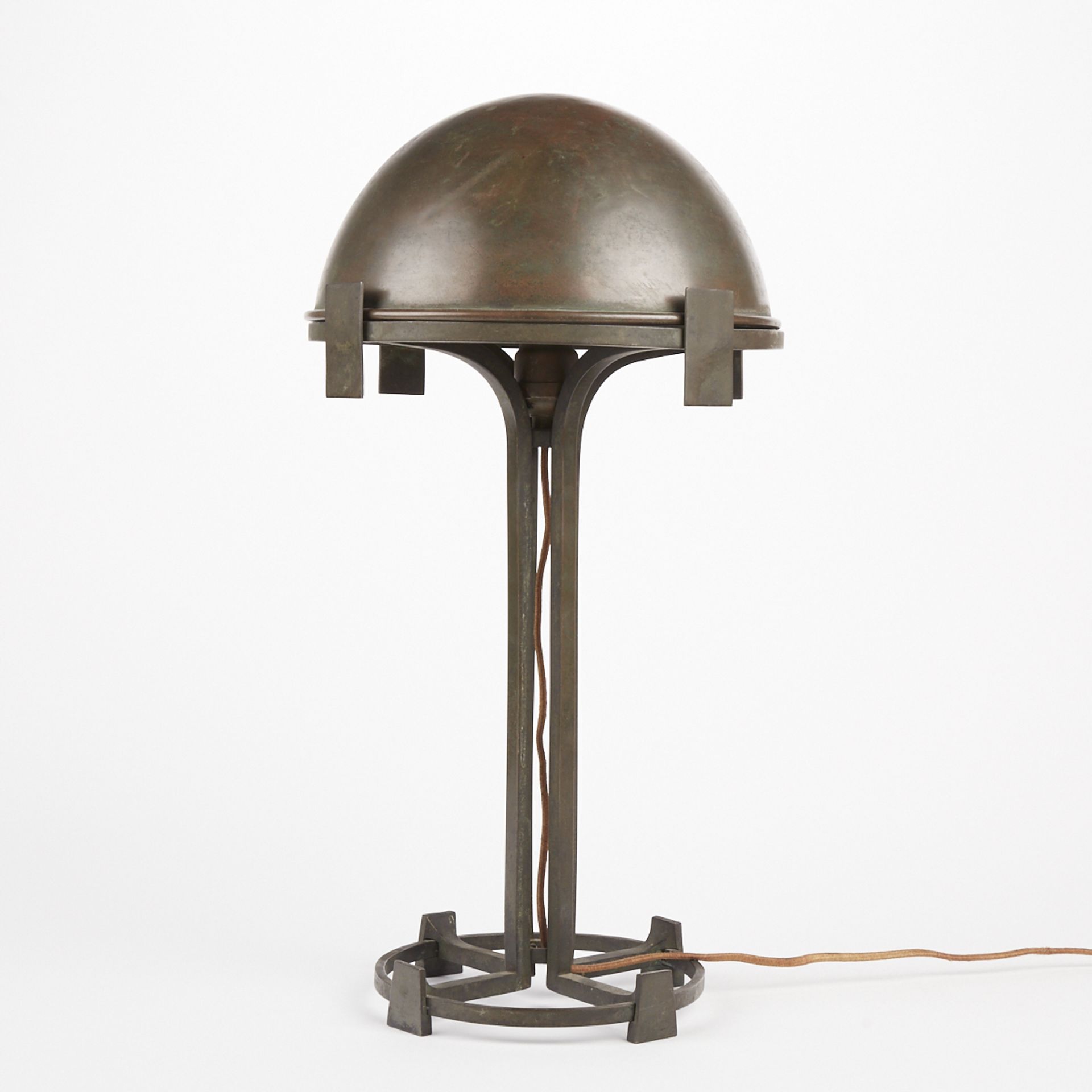 Early 20th c. Secessionist Dome Desk Lamp Mkd Germany - Image 4 of 7