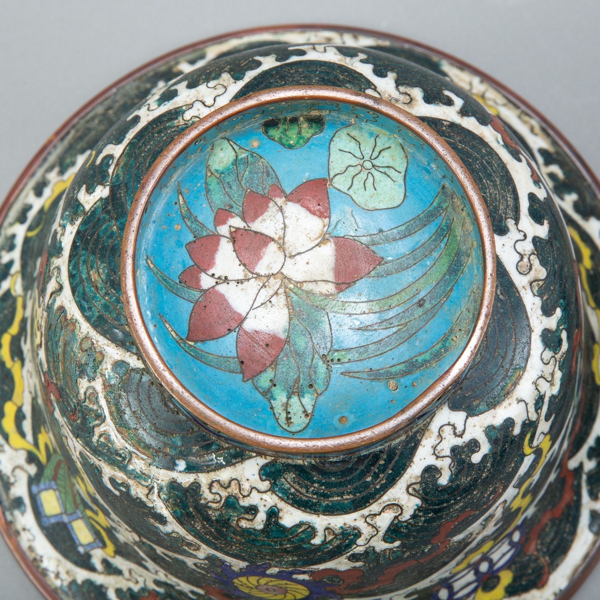 Group: 2 Early Chinese Cloisonne Bowls - Image 6 of 7