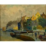 Rudolf Weber "At Harderwijk" Oil on Canvas
