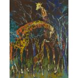 Leroy Neiman Giraffe Family Serigraph