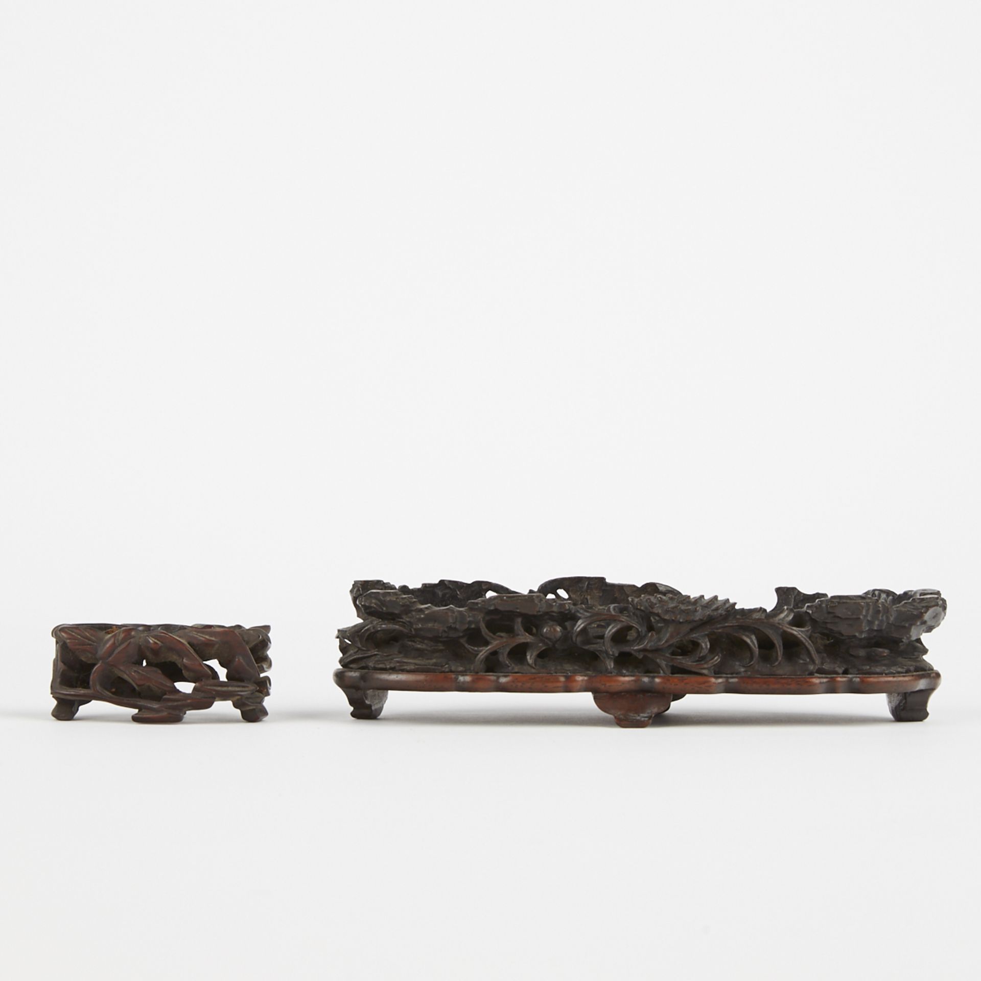 Pair of Chinese Carved Stands - One Zitan - Image 3 of 9