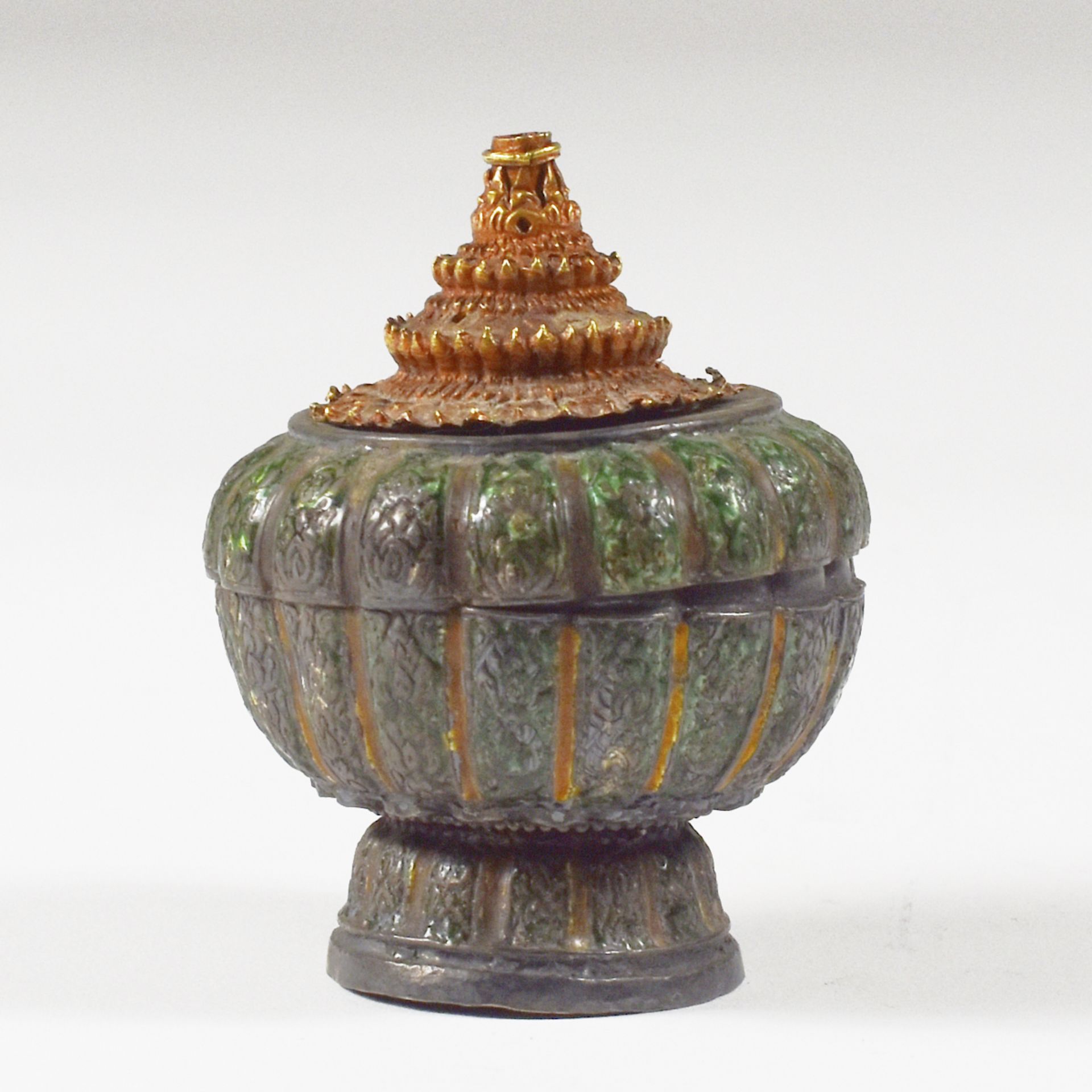 19th c. Thai Enamel Offering Box