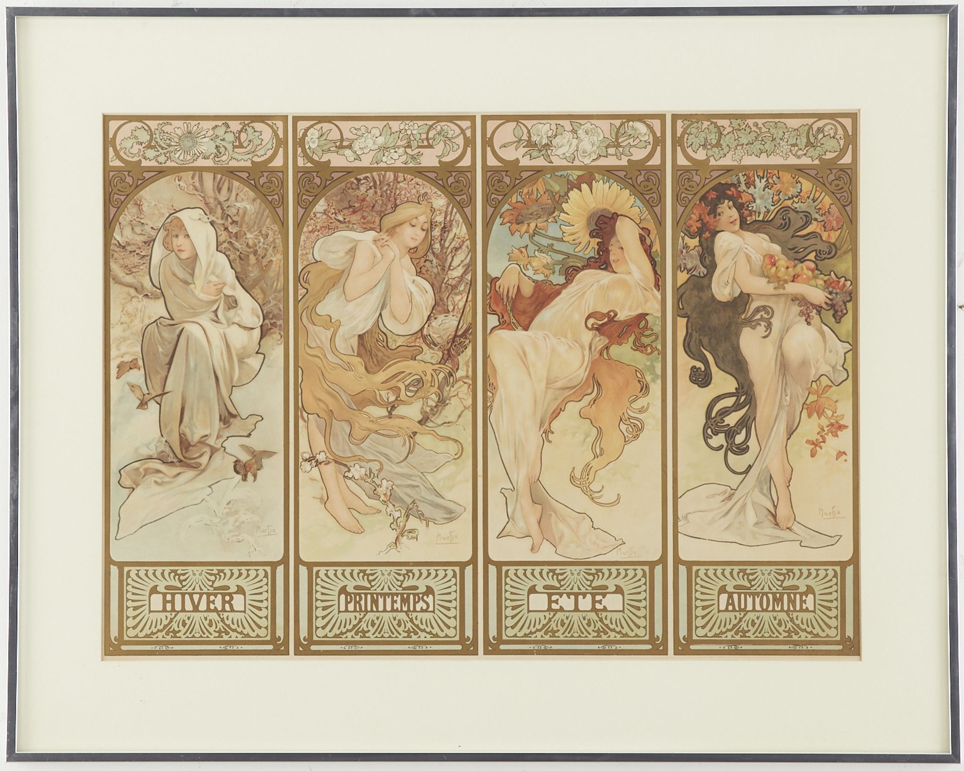 Alphonse Mucha "Seasons" Lithograph Print - Bild 2 aus 3