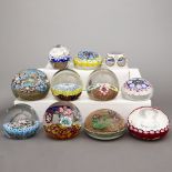 Grp: 11 Murano Glass Millefiori Paperweights