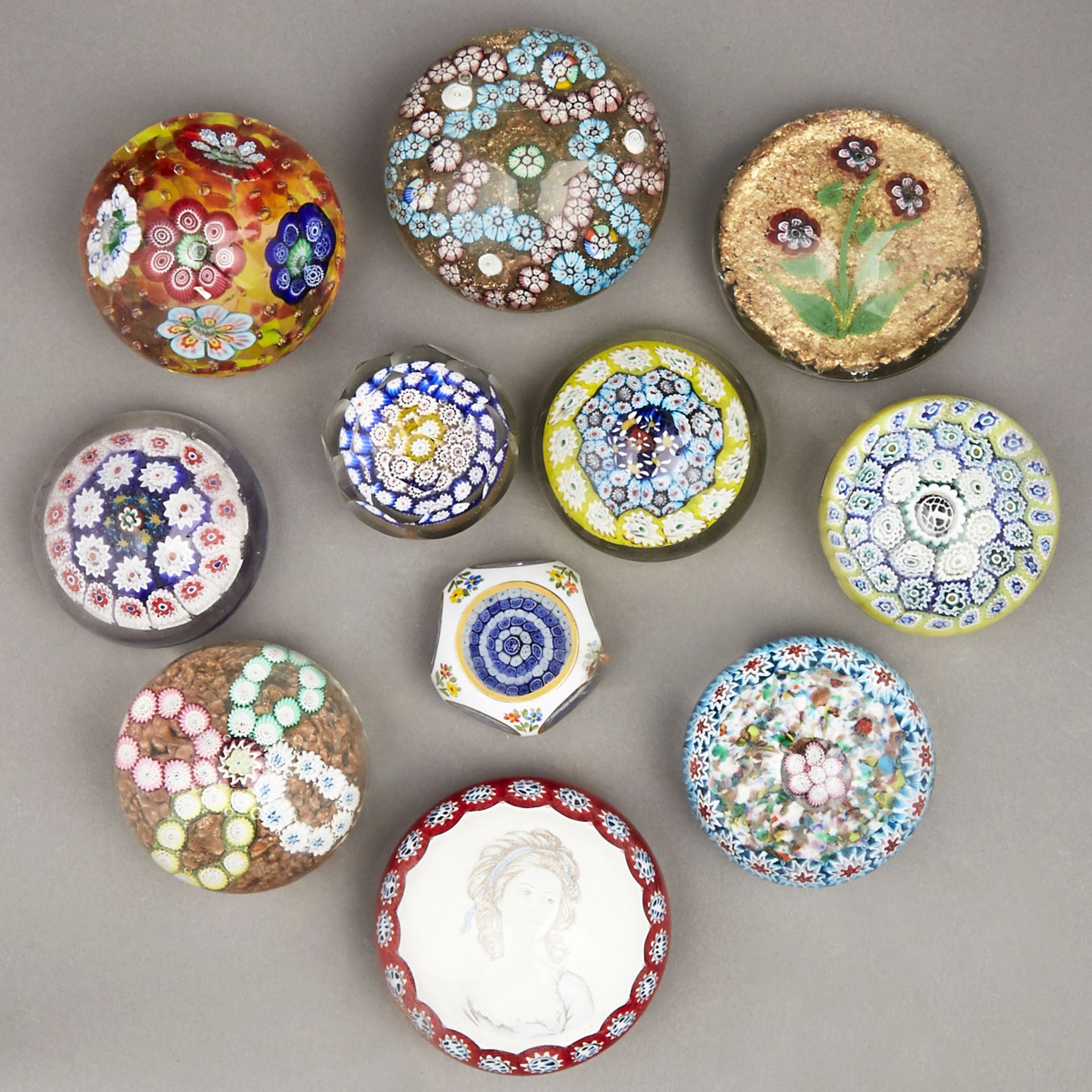 Grp: 11 Murano Glass Millefiori Paperweights - Bild 5 aus 7