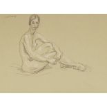 Paul Cadmus Seated Female Nude Crayon on Paper