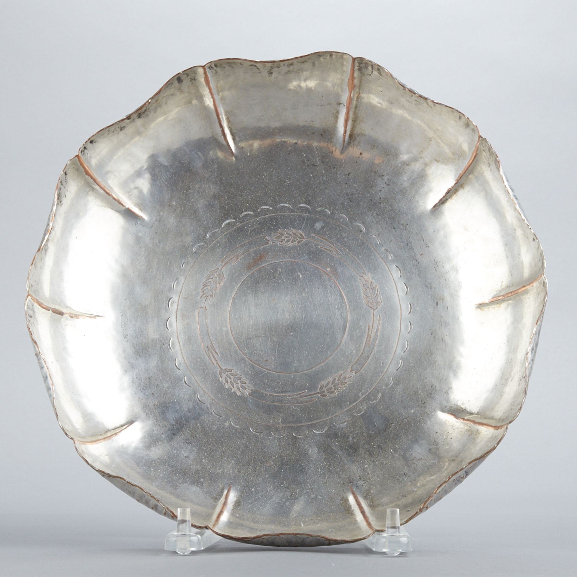 Utah Hammered Silver on Copper Bowl - Signed - Bild 6 aus 7