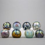 Grp: 8 Vandermark Favrile Glass Paperweights