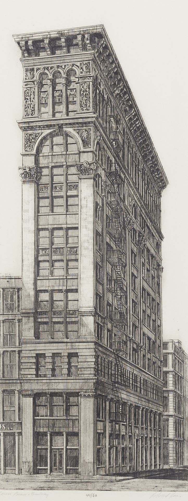 Richard Haas "Corner Broome and Broadway" Etching