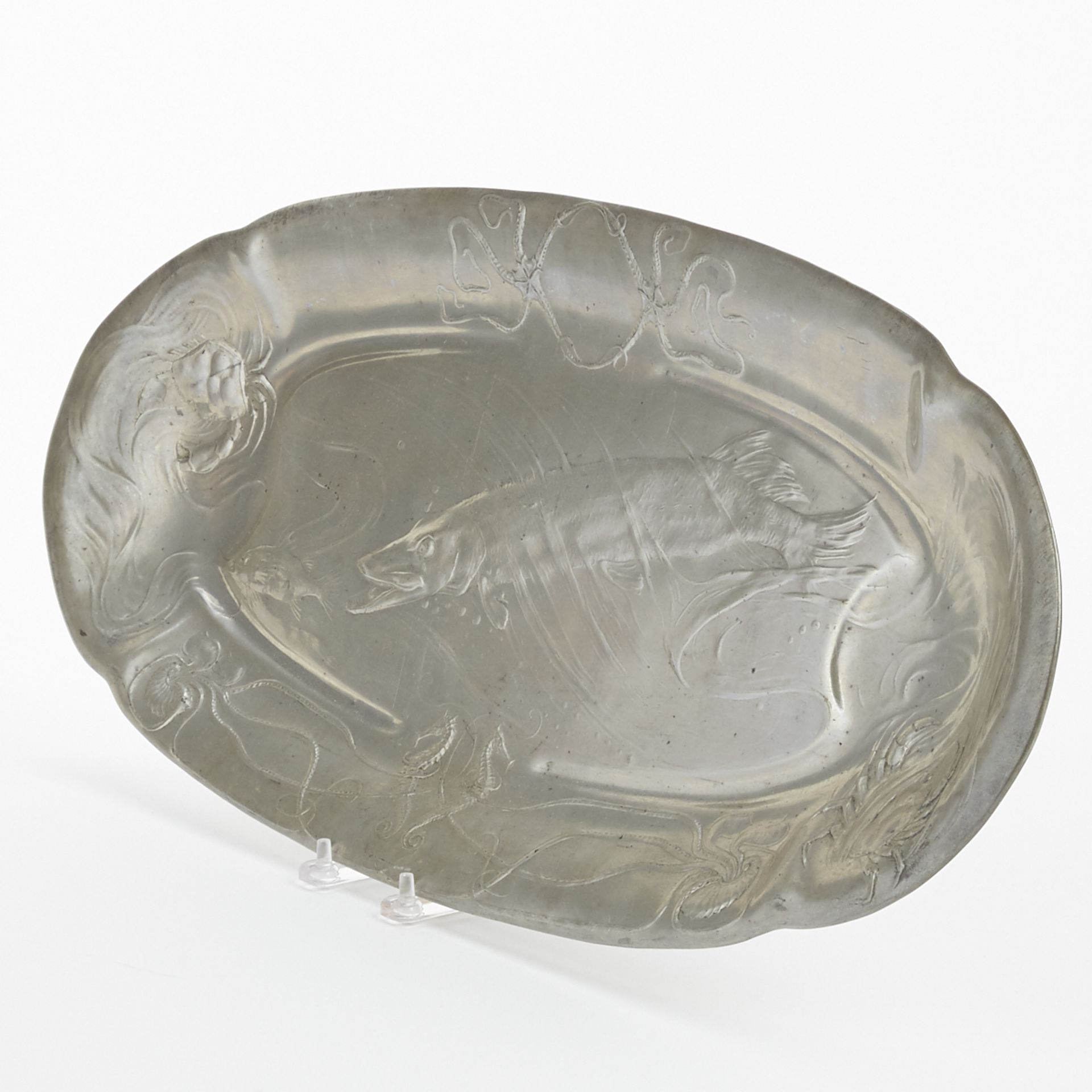 Kayserzinn Art Nouveau Pewter Fish Plate - Image 2 of 5