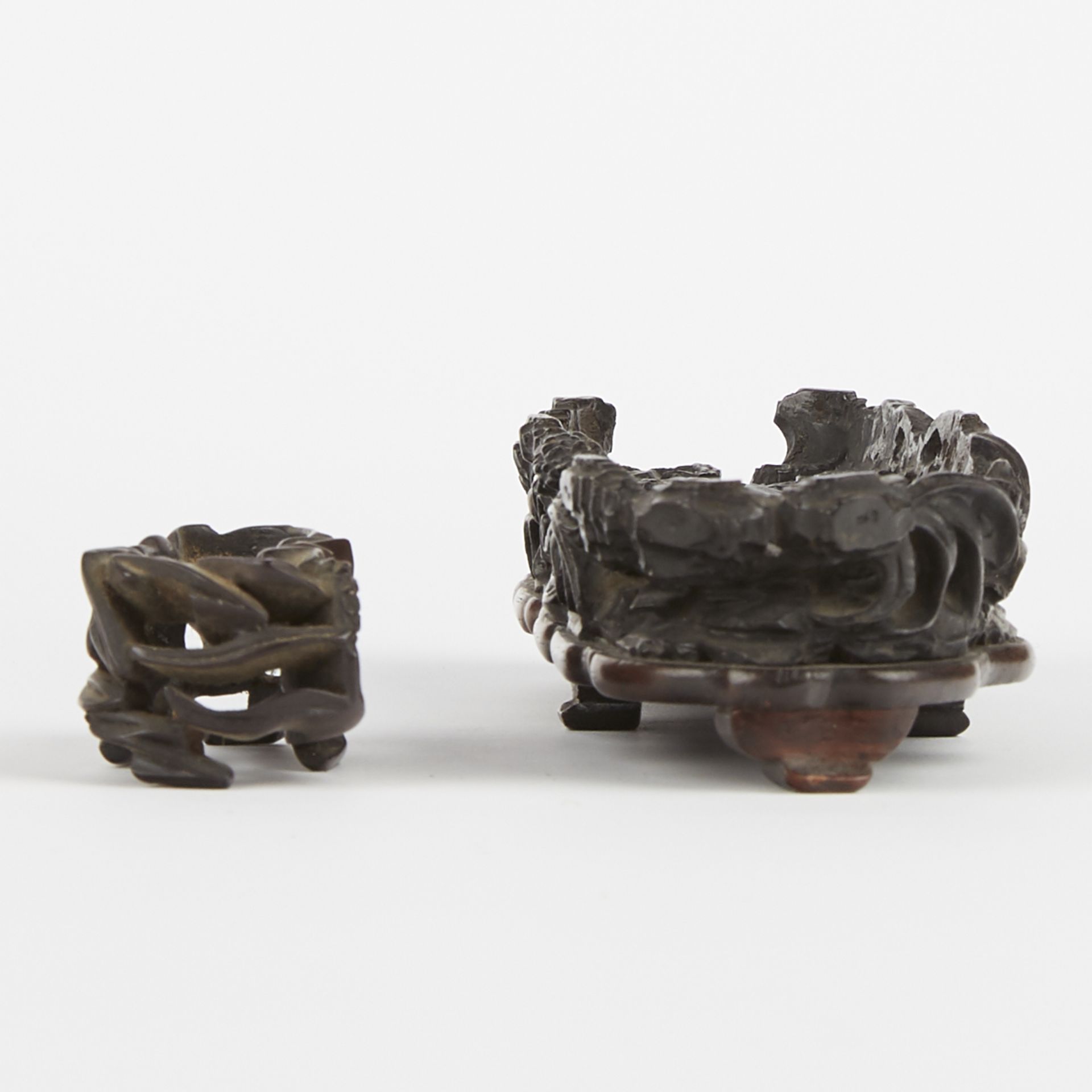 Pair of Chinese Carved Stands - One Zitan - Image 4 of 9