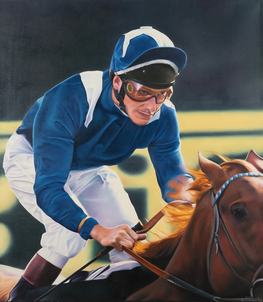 Terrence Fogarty "Jockey II" Oil on Canvas