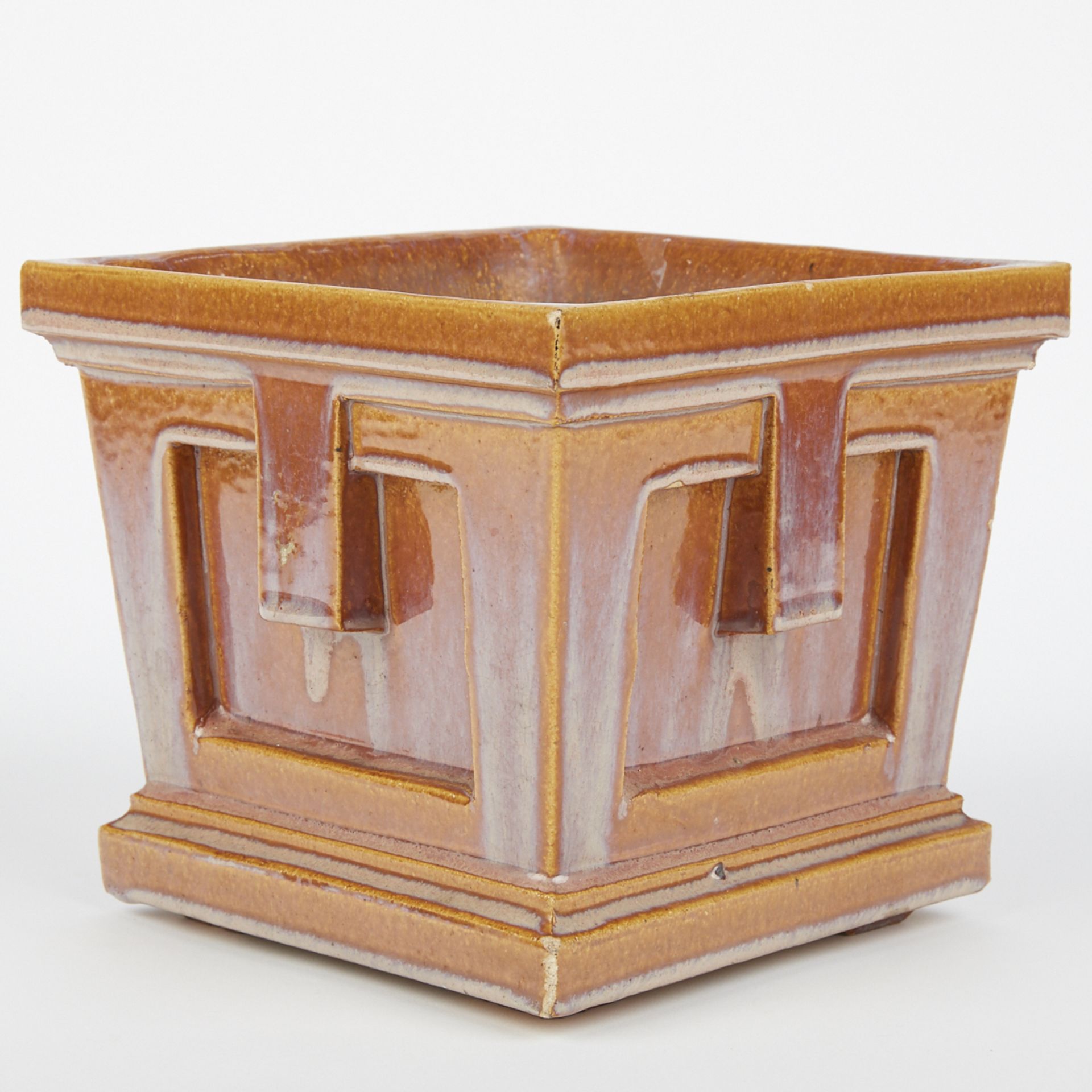 Prairie School Arts & Crafts Terracotta Square Planter